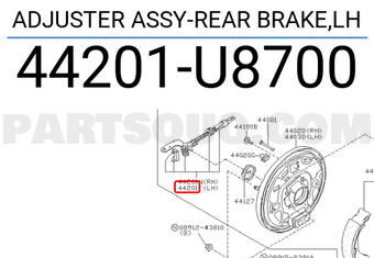 Nissan 44201U8700 ADJUSTER ASSY-REAR BRAKE,LH