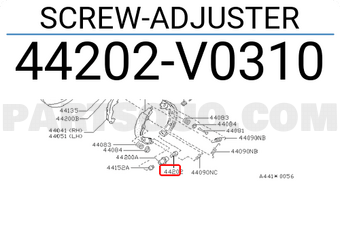 Nissan 44202V0310 SCREW-ADJUSTER