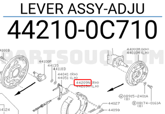Nissan 442100C710 LEVER ASSY-ADJU