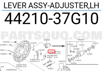 Nissan 4421037G10 LEVER ASSY-ADJUSTER,LH