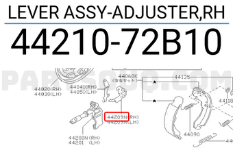 Nissan 4421072B10 LEVER ASSY-ADJUSTER,RH