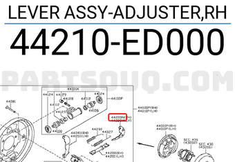 Nissan 44210ED000 LEVER ASSY-ADJUSTER,RH