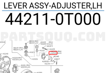 Nissan 442110T000 LEVER ASSY-ADJUSTER,LH