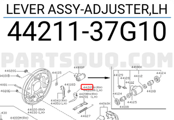 Nissan 4421137G10 LEVER ASSY-ADJUSTER,LH