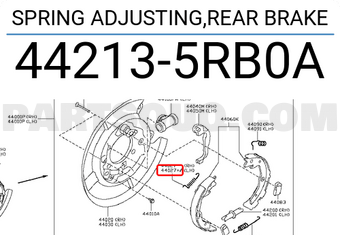 Nissan 442135RB0A SPRING ADJUSTING,REAR BRAKE