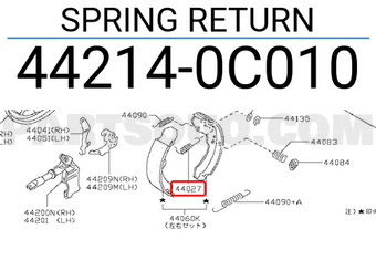 Nissan 442140C010 SPRING RETURN