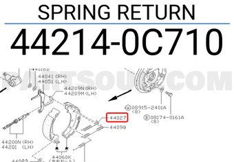 Nissan 442140C710 SPRING RETURN