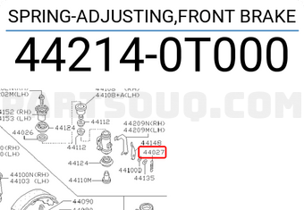 Nissan 442140T000 SPRING-ADJUSTING,FRONT BRAKE