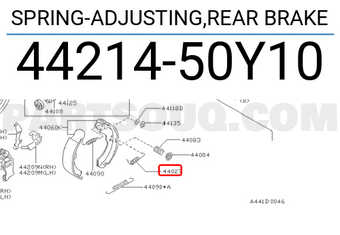 Nissan 4421450Y10 SPRING-ADJUSTING,REAR BRAKE