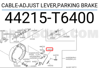 Nissan 44215T6400 CABLE-ADJUST LEVER,PARKING BRAKE