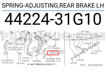 Nissan 4422431G10 SPRING-ADJUSTING,REAR BRAKE LH