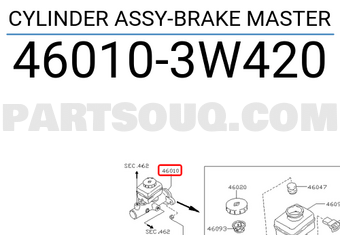 Nissan 460103W420 CYLINDER ASSY-BRAKE MASTER