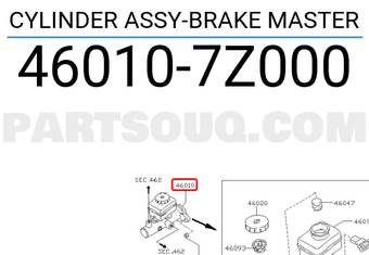 Nissan 460107Z000 CYLINDER ASSY-BRAKE MASTER