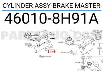 Nissan 460108H91A CYLINDER ASSY-BRAKE MASTER