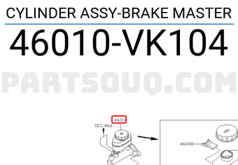 Nissan 46010VK104 CYLINDER ASSY-BRAKE MASTER