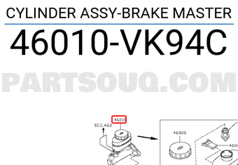 Nissan 46010VK94C CYLINDER ASSY-BRAKE MASTER