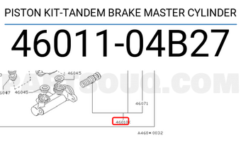 Nissan 4601104B27 PISTON KIT-TANDEM BRAKE MASTER CYLINDER