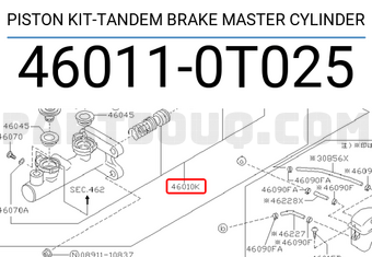 Nissan 460110T025 PISTON KIT-TANDEM BRAKE MASTER CYLINDER