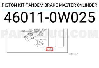 Nissan 460110W025 PISTON KIT-TANDEM BRAKE MASTER CYLINDER