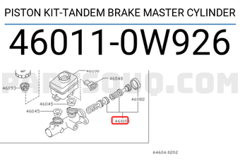 Nissan 460110W926 PISTON KIT-TANDEM BRAKE MASTER CYLINDER