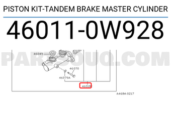 Nissan 460110W928 PISTON KIT-TANDEM BRAKE MASTER CYLINDER