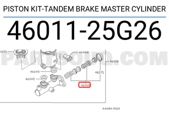 Nissan 4601125G26 PISTON KIT-TANDEM BRAKE MASTER CYLINDER