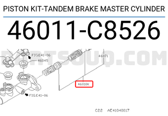 Nissan 46011C8526 PISTON KIT-TANDEM BRAKE MASTER CYLINDER