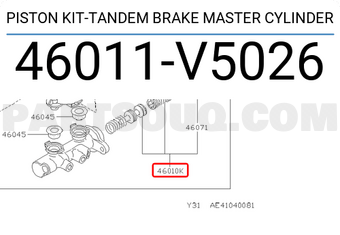 Nissan 46011V5026 PISTON KIT-TANDEM BRAKE MASTER CYLINDER