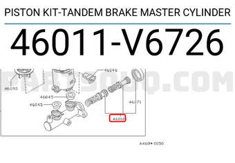 Nissan 46011V6726 PISTON KIT-TANDEM BRAKE MASTER CYLINDER