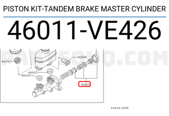 Nissan 46011VE426 PISTON KIT-TANDEM BRAKE MASTER CYLINDER