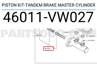 Nissan 46011VW027 PISTON KIT-TANDEM BRAKE MASTER CYLINDER