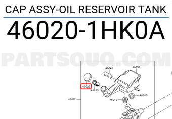 Nissan 460201HK0A CAP ASSY-OIL RESERVOIR TANK