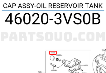 Nissan 460203VS0B CAP ASSY-OIL RESERVOIR TANK