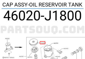 Nissan 46020J1800 CAP ASSY-OIL RESERVOIR TANK
