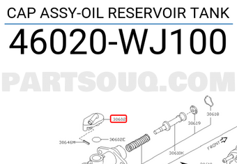 Nissan 46020WJ100 CAP ASSY-OIL RESERVOIR TANK