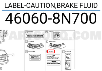 Nissan 460608N700 LABEL-CAUTION,BRAKE FLUID