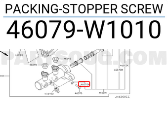 Nissan 46079W1010 PACKING-STOPPER SCREW