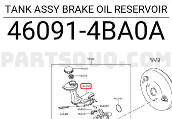 Nissan 460914BA0A TANK ASSY BRAKE OIL RESERVOIR