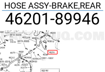 Nissan 4620189946 HOSE ASSY-BRAKE,REAR