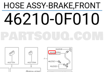 Nissan 462100F010 HOSE ASSY-BRAKE,FRONT