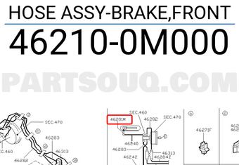 Nissan 462100M000 HOSE ASSY-BRAKE,FRONT