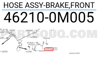 Nissan 462100M005 HOSE ASSY-BRAKE,FRONT