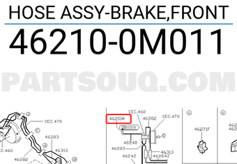 Nissan 462100M011 HOSE ASSY-BRAKE,FRONT