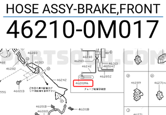 Nissan 462100M017 HOSE ASSY-BRAKE,FRONT