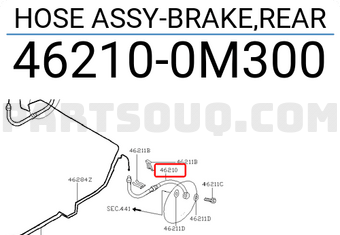 Nissan 462100M300 HOSE ASSY-BRAKE,REAR