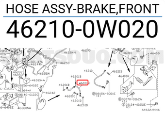 Nissan 462100W020 HOSE ASSY-BRAKE,FRONT