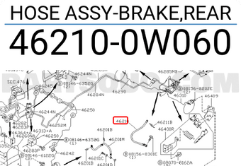 Nissan 462100W060 HOSE ASSY-BRAKE,REAR
