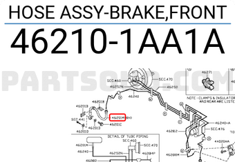 Nissan 462101AA1A HOSE ASSY-BRAKE,FRONT