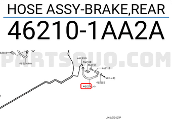 Nissan 462101AA2A HOSE ASSY-BRAKE,REAR
