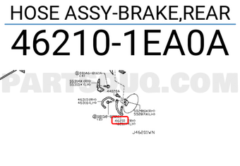 Nissan 462101EA0A HOSE ASSY-BRAKE,REAR